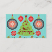 Carte De Visite Flocons de neige modernes d'arbre de Joyeux Noël (Dos)