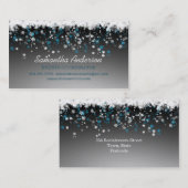 Carte De Visite Flocons de neige sur l'organisateur noir (Devant / Derrière)