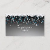 Carte De Visite Flocons de neige sur l'organisateur noir (Dos)