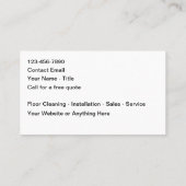 Carte De Visite Floor Cleaning And Installation Service (Dos)