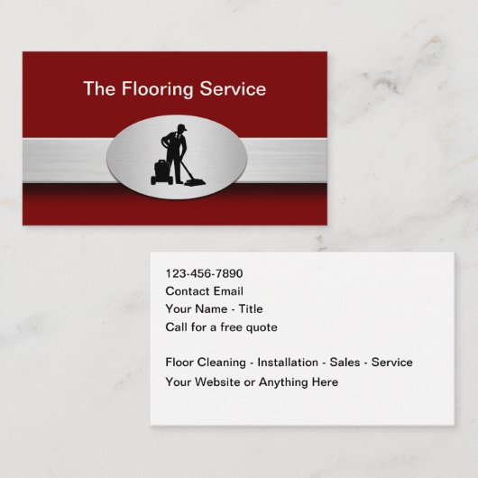 Carte De Visite Floor Cleaning And Installation Service (Devant / Derrière)
