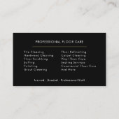 Carte De Visite Floor Cleaning Service Professional Black Gold (Dos)