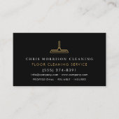Carte De Visite Floor Cleaning Service Professional Black Gold (Devant)