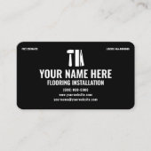 Carte De Visite Flooring Installation Modern Black and Silver (Devant)