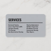 Carte De Visite Flooring Installation Modern Black and Silver (Dos)