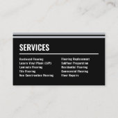 Carte De Visite Flooring Installation Professional Black & Silver (Dos)