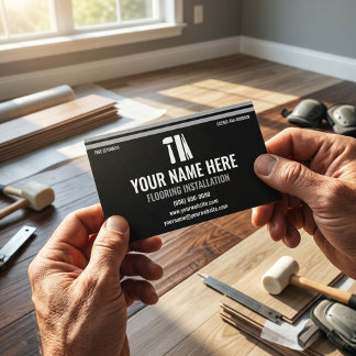 Carte De Visite Flooring Installation Professional Black & Silver