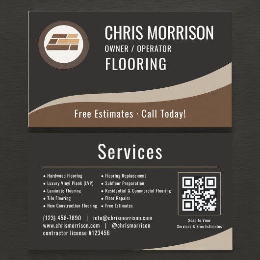 Carte De Visite Flooring Installation QR Code