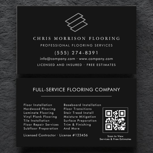 Carte De Visite Flooring Installation QR Code