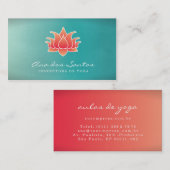 Carte De Visite Flor de Lótus Cartão De Visita (Devant / Derrière)