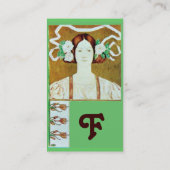 CARTE DE VISITE FLORA/FEMME AUX ROSES BLANCHES MONOGRAMME (Dos)