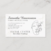 Carte De Visite Flora Moderne Maquillage Femme Face Cheveux Stylis (Dos)