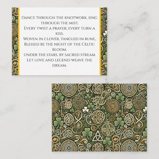 Carte De Visite Floraison Celtique (Devant / Derrière)