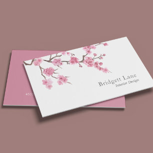 Carte De Visite Floraison de Cerisier Designer d'Intérieur