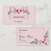 Carte de visite floral (Devant / Derrière)