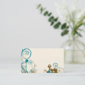 Carte de visite floral (Debout devant)