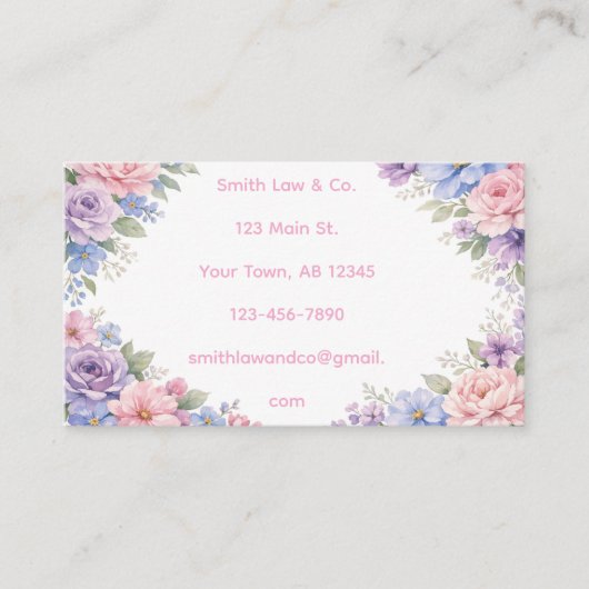 Carte De Visite Floral (Devant)