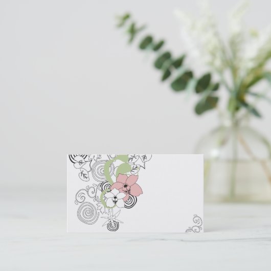 Carte de visite floral (Debout devant)