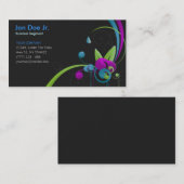 Carte de visite floral abstrait (Devant / Derrière)