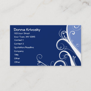 Carte De Visite Floral abstrait de bleu
