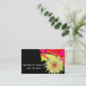 Carte de visite floral abstrait de studio d'art (Debout devant)