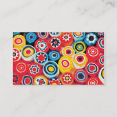 Carte De Visite Floral Abstrait fin Millefiori (Dos)