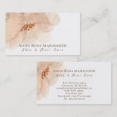Carte De Visite *~* Floral Abstrait Peach Beige Aquarelle (Devant / Derrière)