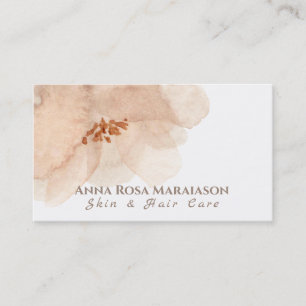 Carte De Visite *~* Floral Abstrait Peach Beige Aquarelle