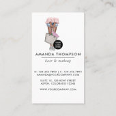 Carte De Visite Floral afro-américain rose et bleu Denim (Dos)