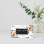 Carte De Visite Floral and Polka Dot with QR Code (Debout devant)