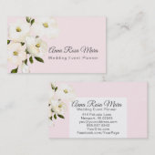 Carte De Visite *~* Floral Aquarelle moderne Roses blanches rose (Devant / Derrière)