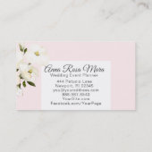 Carte De Visite *~* Floral Aquarelle moderne Roses blanches rose (Dos)