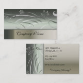 Carte de visite floral argenté (Devant / Derrière)