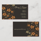 Carte de visite floral au chocolat tropical (Devant / Derrière)