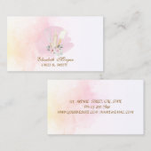 Carte De Visite Floral Bakery Tools Watercolor (Devant / Derrière)