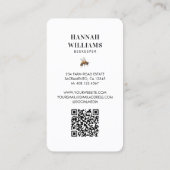 Carte De Visite Floral Bee Hive Aquarelle Beekeeper Code Qr (Dos)
