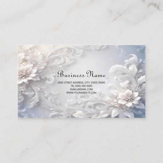 Carte de visite floral blanc (Dos)