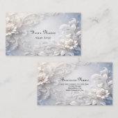 Carte de visite floral blanc (Devant / Derrière)