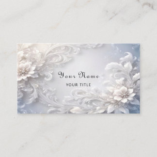 Carte de visite floral blanc