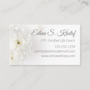 Carte De Visite Floral blanc