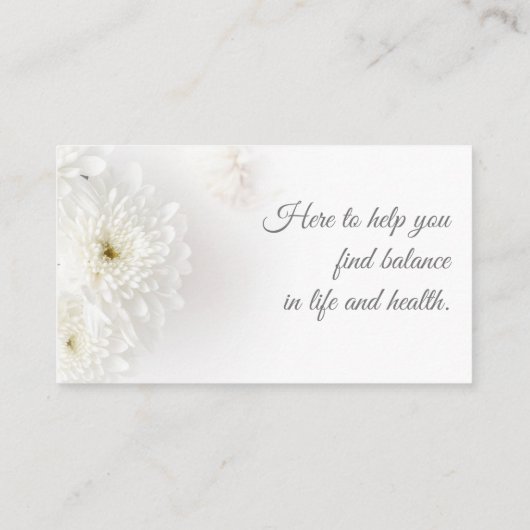Carte De Visite Floral blanc (Dos)