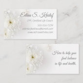 Carte De Visite Floral blanc (Devant / Derrière)