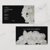 Carte de visite floral blanc (Devant / Derrière)