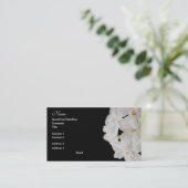 Carte de visite floral blanc (Debout devant)