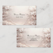 Carte de visite floral blanc ivoire (Devant / Derrière)