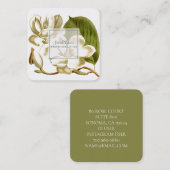 Carte de visite floral blanc Magnolias (Devant / Derrière)