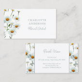 Carte De Visite Floral blanc moderne (Devant / Derrière)