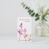 Carte de visite floral (blanc/rose) (Debout devant)
