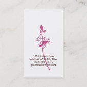 Carte de visite floral (blanc/rose) (Dos)