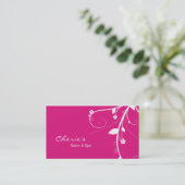Carte de visite floral blanc rose de remous (Debout devant)